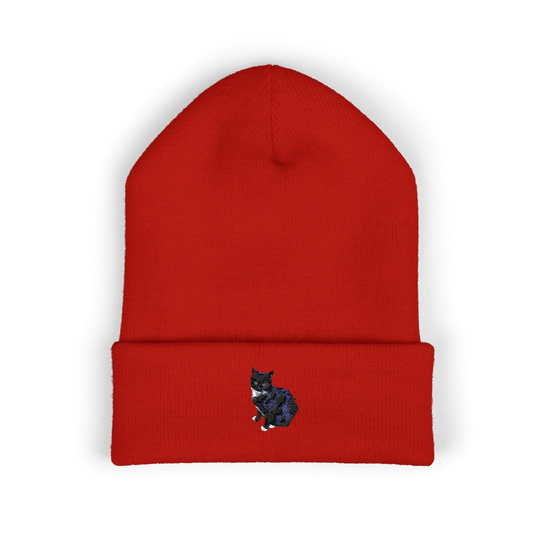 Embroidered Pet Cuffed Beanie Cozy Winter Hat for Pet Lovers