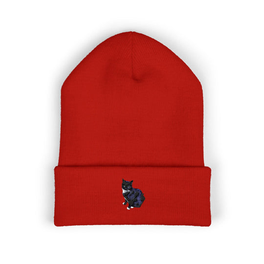 Embroidered Pet Cuffed Beanie Cozy Winter Hat for Pet Lovers