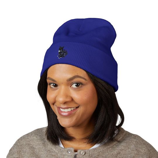Embroidered Pet Cuffed Beanie Cozy Winter Hat for Pet Lovers