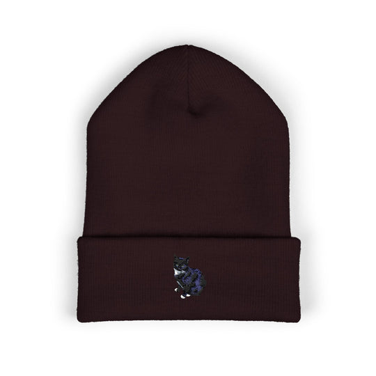 Embroidered Pet Cuffed Beanie Cozy Winter Hat for Pet Lovers