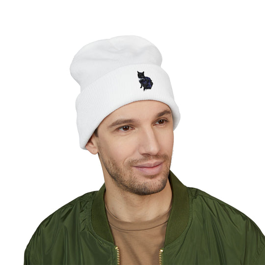 Embroidered Pet Cuffed Beanie Cozy Winter Hat for Pet Lovers