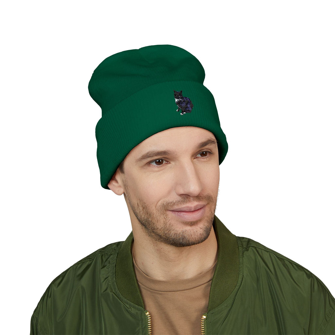 Embroidered Pet Cuffed Beanie Cozy Winter Hat for Pet Lovers