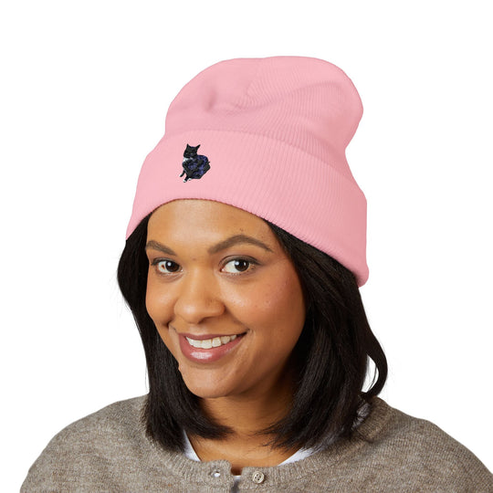 Embroidered Pet Cuffed Beanie Cozy Winter Hat for Pet Lovers