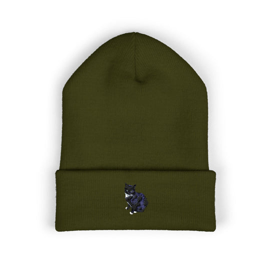 Embroidered Pet Cuffed Beanie Cozy Winter Hat for Pet Lovers