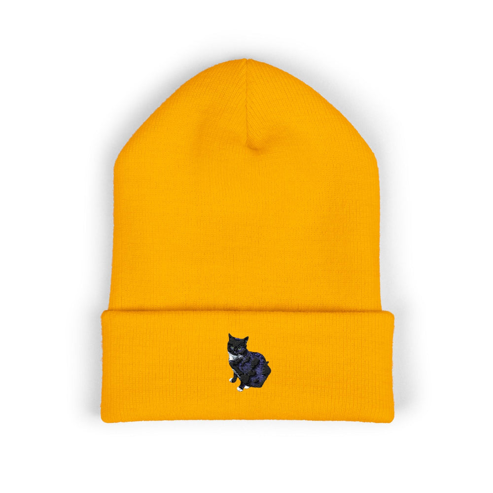 Embroidered Pet Cuffed Beanie Cozy Winter Hat for Pet Lovers