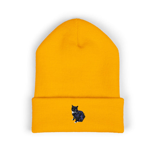 Embroidered Pet Cuffed Beanie Cozy Winter Hat for Pet Lovers