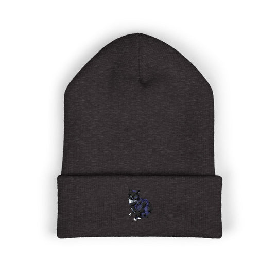 Embroidered Pet Cuffed Beanie Cozy Winter Hat for Pet Lovers