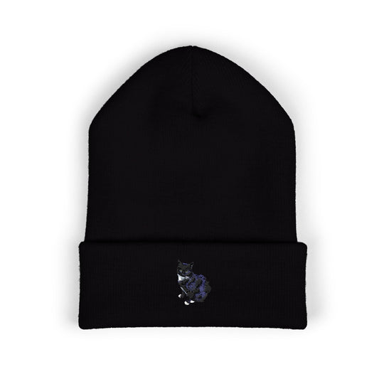 Embroidered Pet Cuffed Beanie Cozy Winter Hat for Pet Lovers