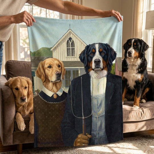Custom Pet The American Gothic Blanket