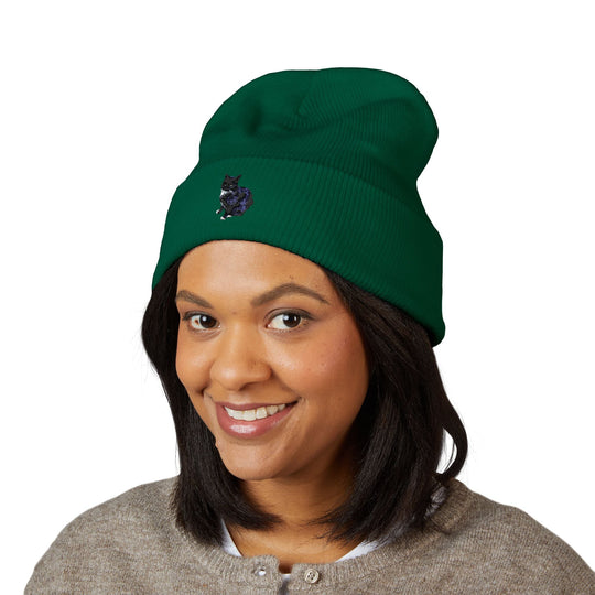 Embroidered Pet Cuffed Beanie Cozy Winter Hat for Pet Lovers