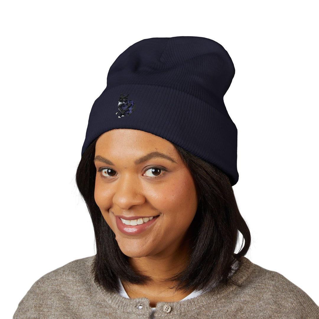 Embroidered Pet Cuffed Beanie Cozy Winter Hat for Pet Lovers