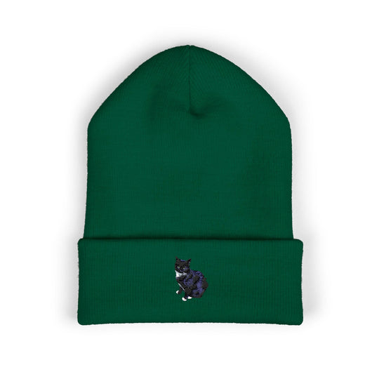 Embroidered Pet Cuffed Beanie Cozy Winter Hat for Pet Lovers