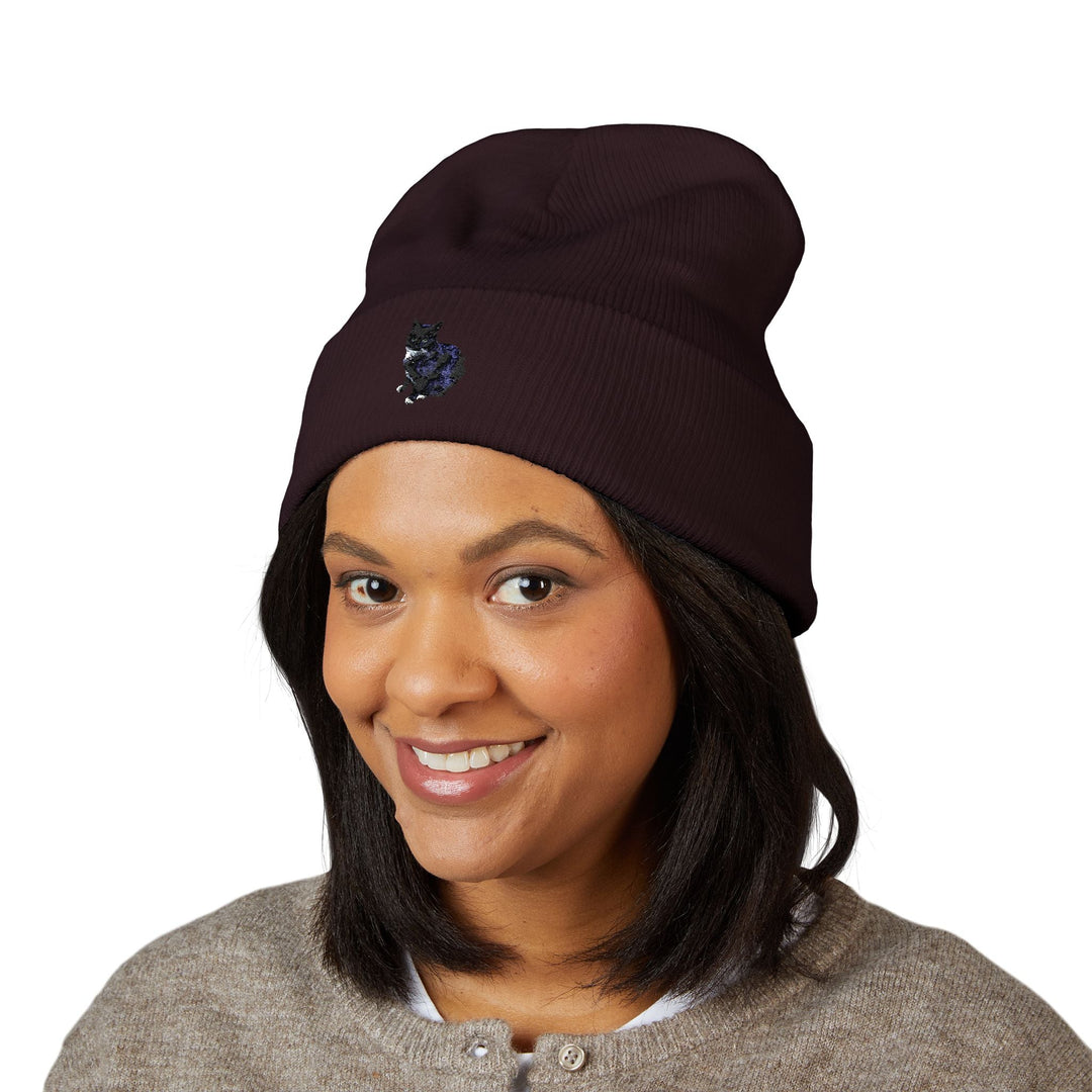 Embroidered Pet Cuffed Beanie Cozy Winter Hat for Pet Lovers