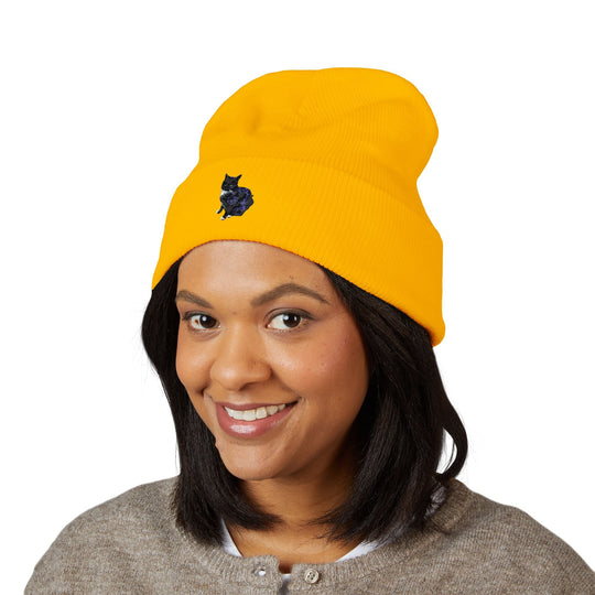 Embroidered Pet Cuffed Beanie Cozy Winter Hat for Pet Lovers